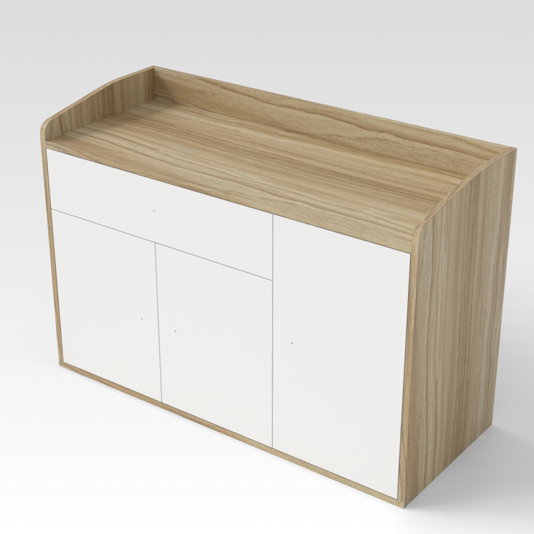 Country Oak & Warm White Shoe Cabinet