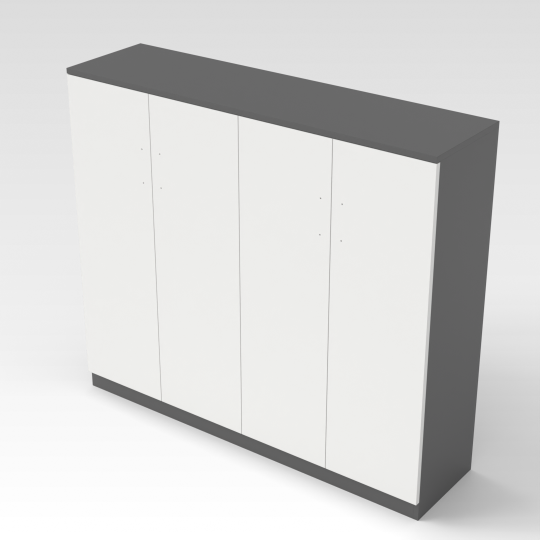 Sky Gray & Warm White Shoe Cabinet