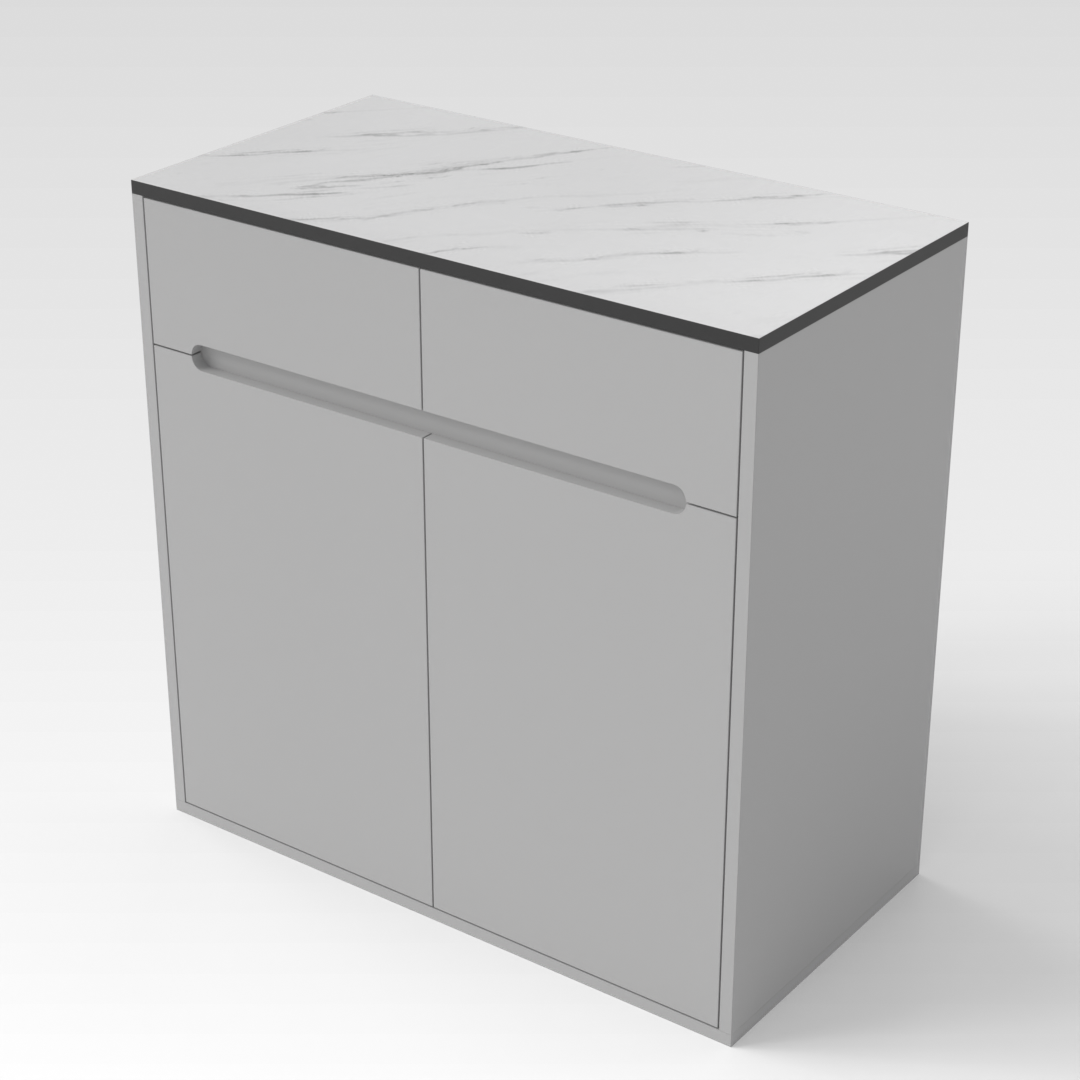 Light Gray & White Marble Grain Shoe Cabinet