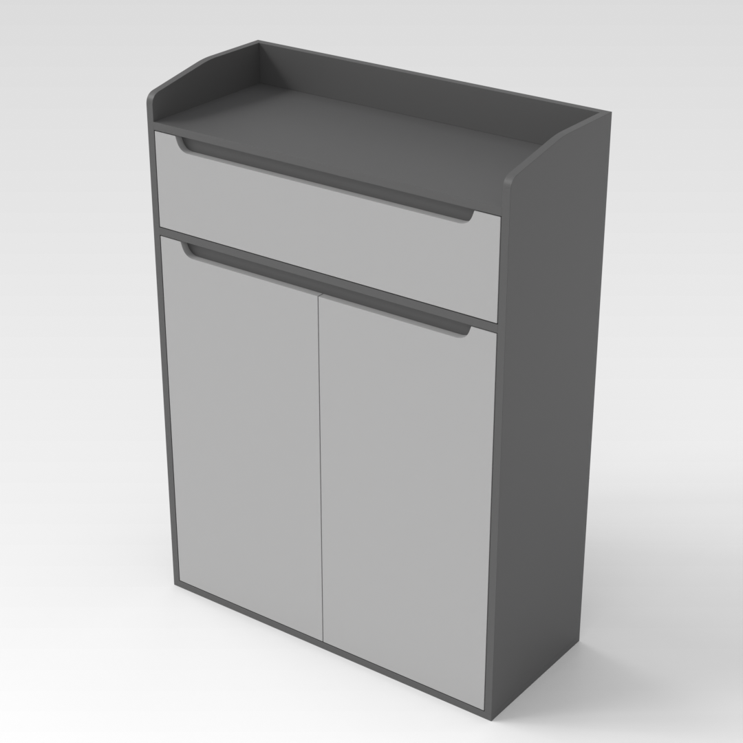 Sky Gray & Light Gray Shoe Cabinet