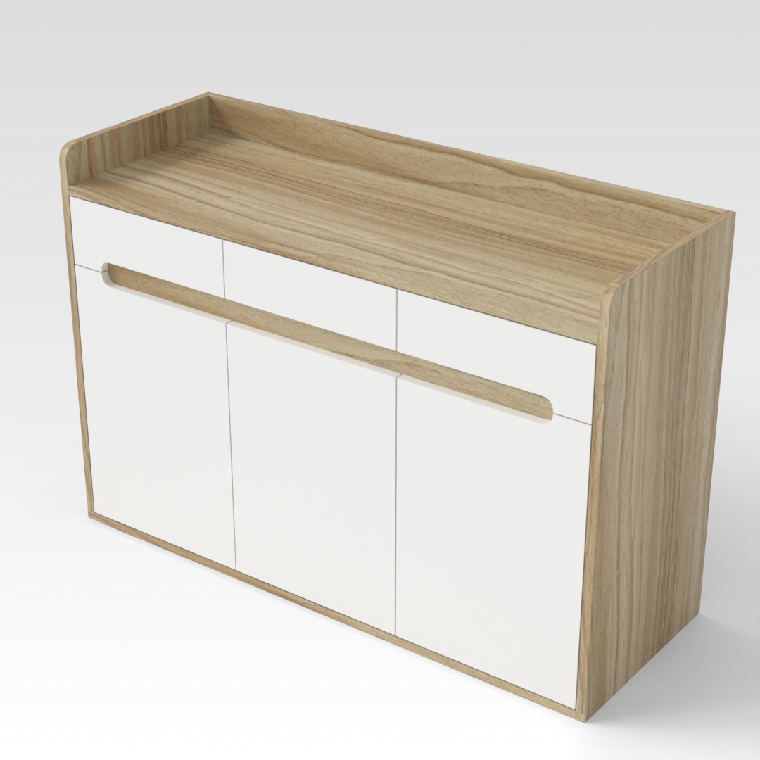 Country Oak & Warm White Shoe Cabinet