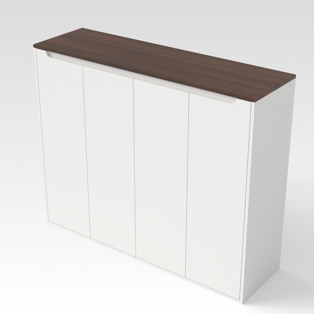 Prairie Oak & Warm White Shoe Cabinet