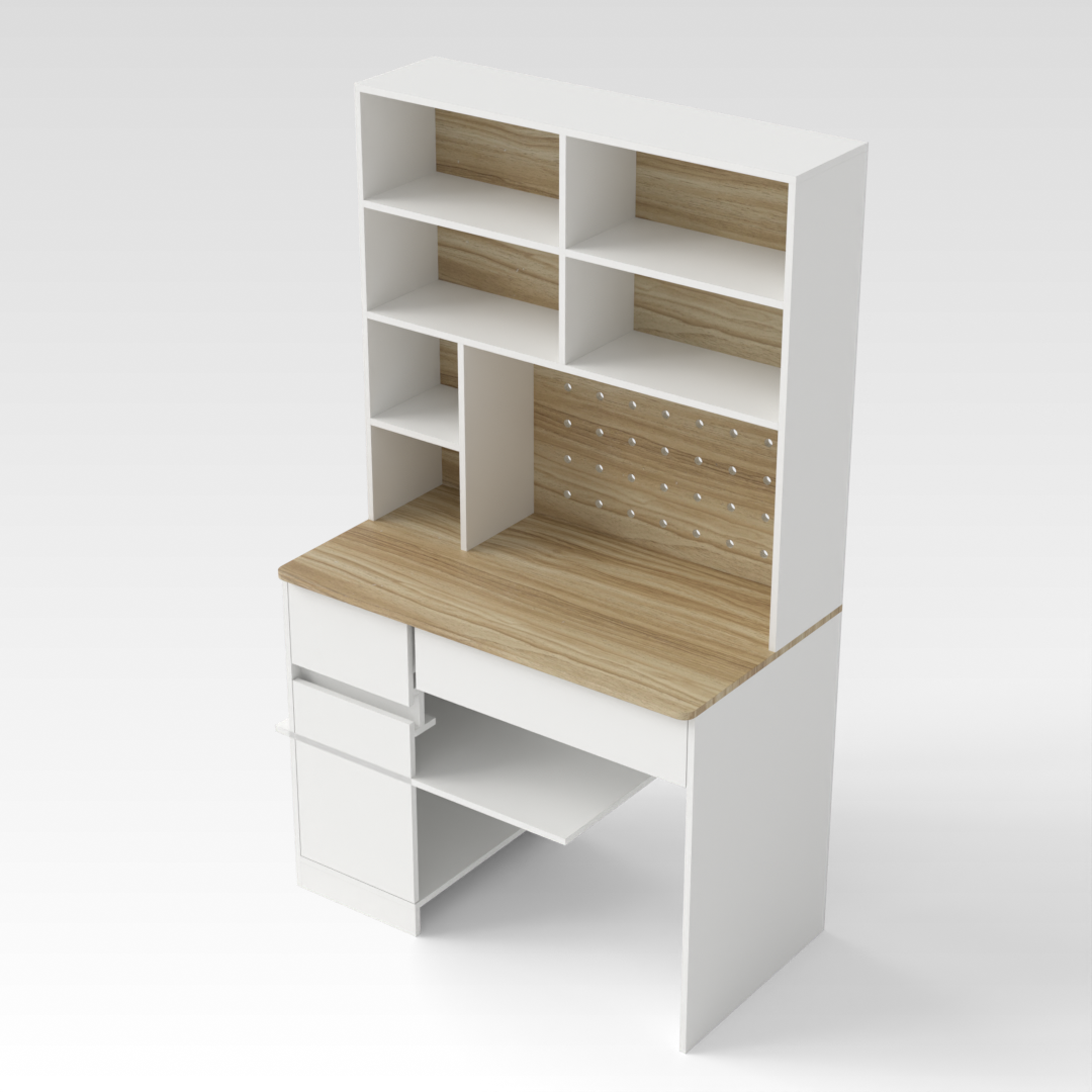 Warm White & Country Oak Desk