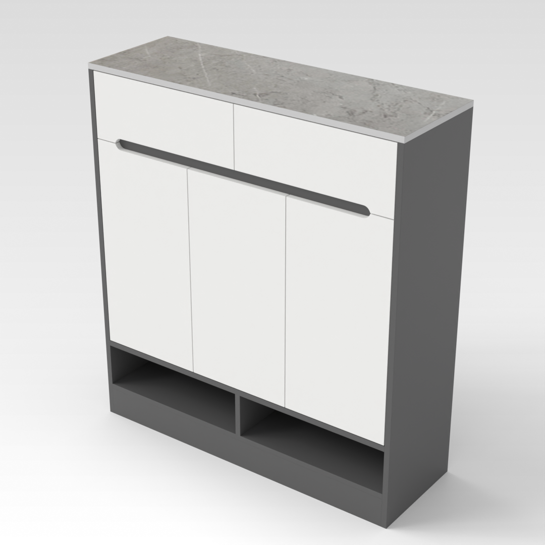Sky Gray & Warm White Bookshelf