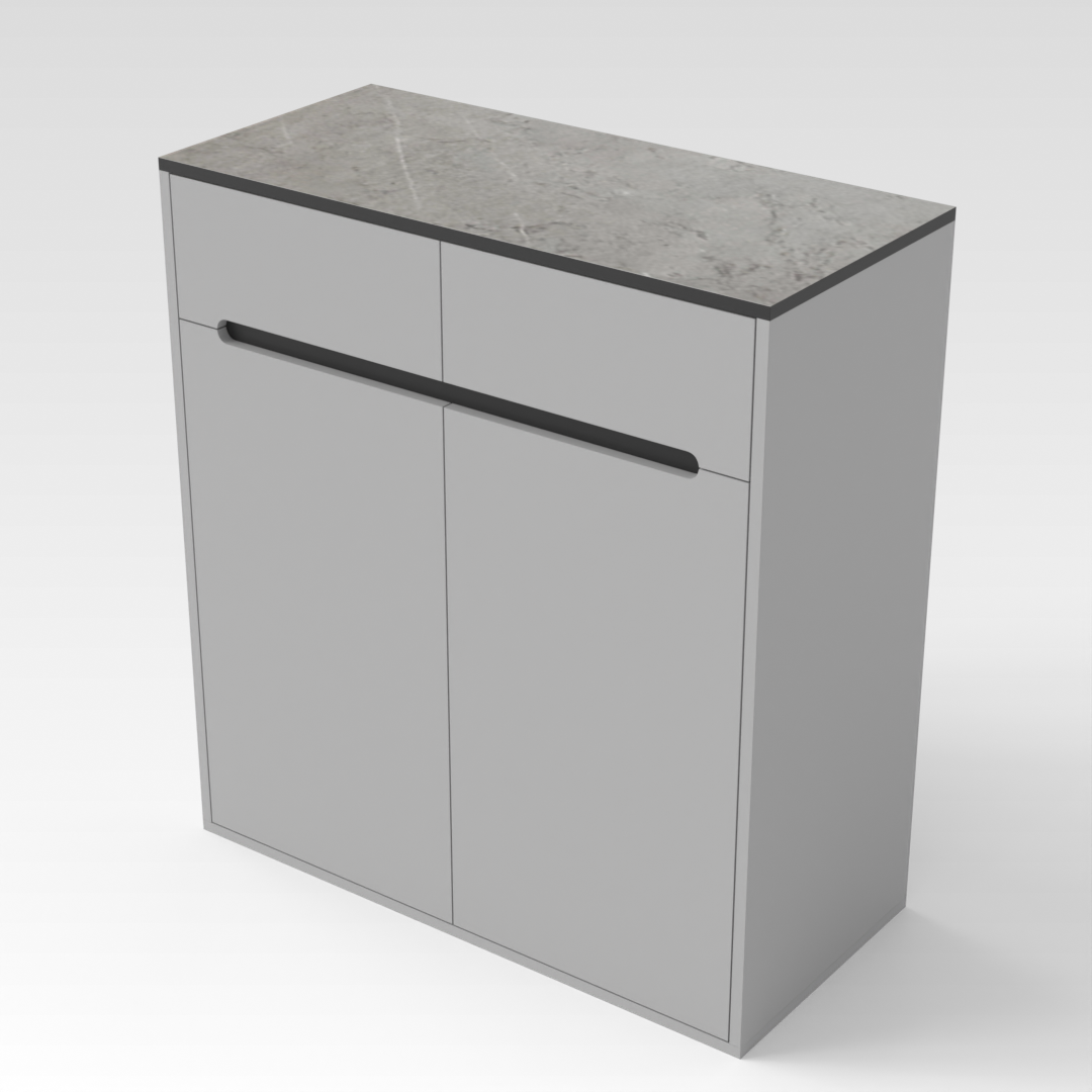 Light Gray & Black Shoe Cabinet