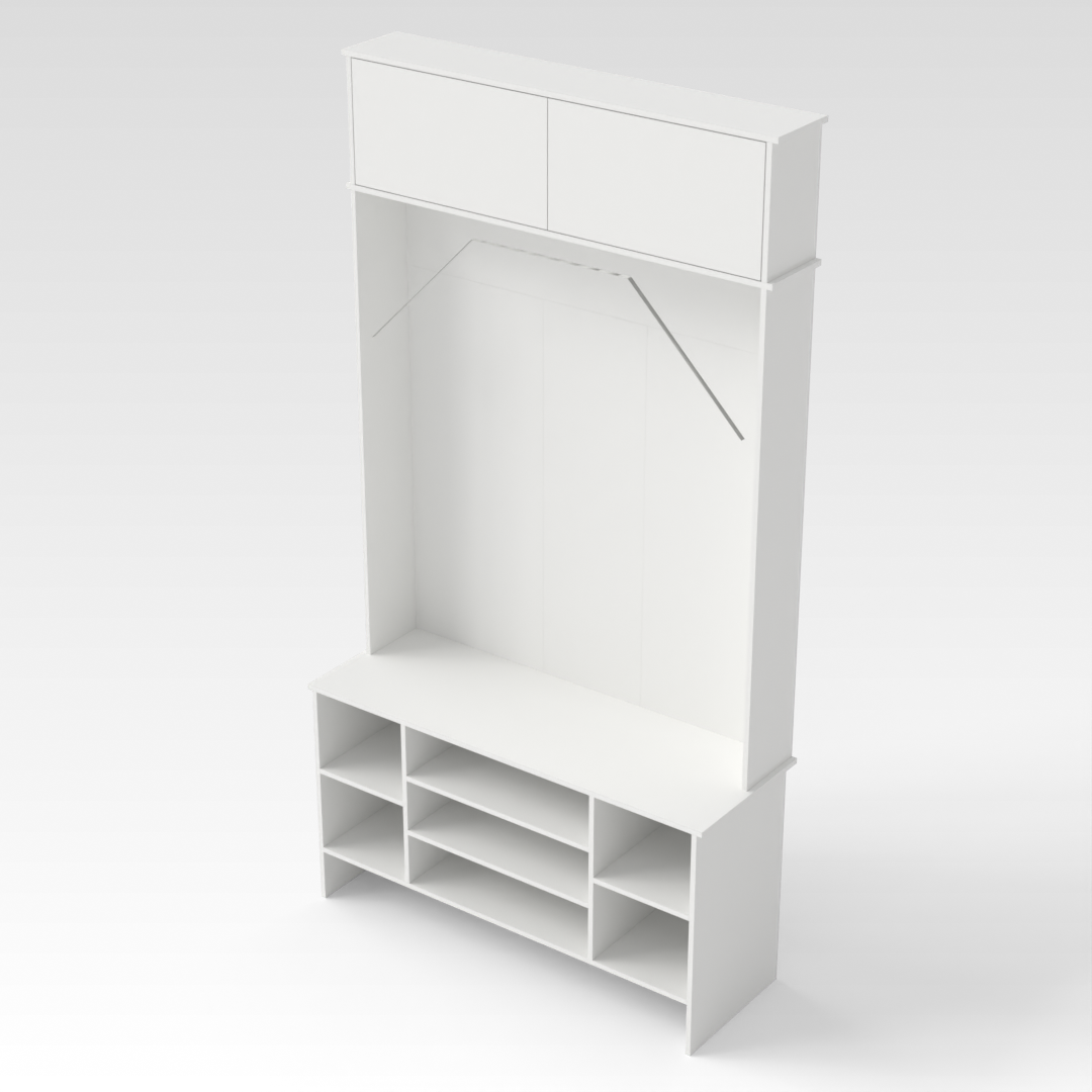 Warm White Entryway Cabinet