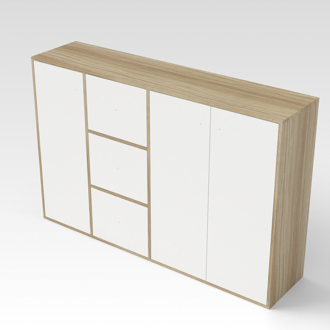 Country Oak & Warm White Sideboard