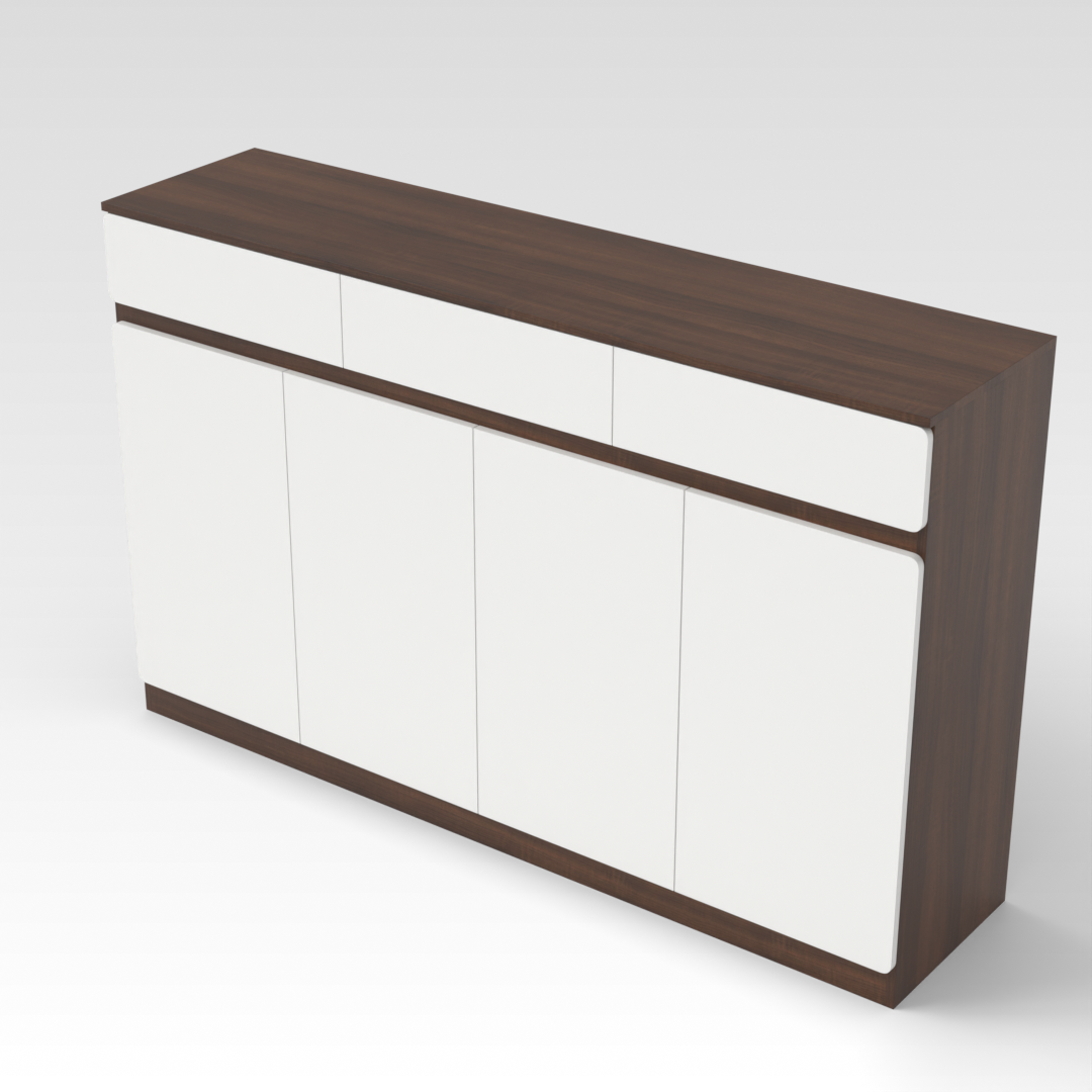 Prairie Oak & Warm White Shoe Cabinet
