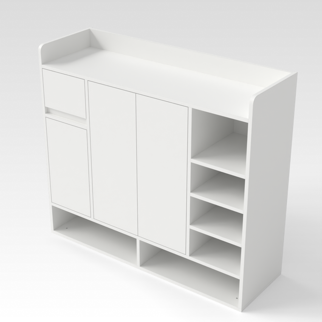 Warm White Shoe Cabinet
