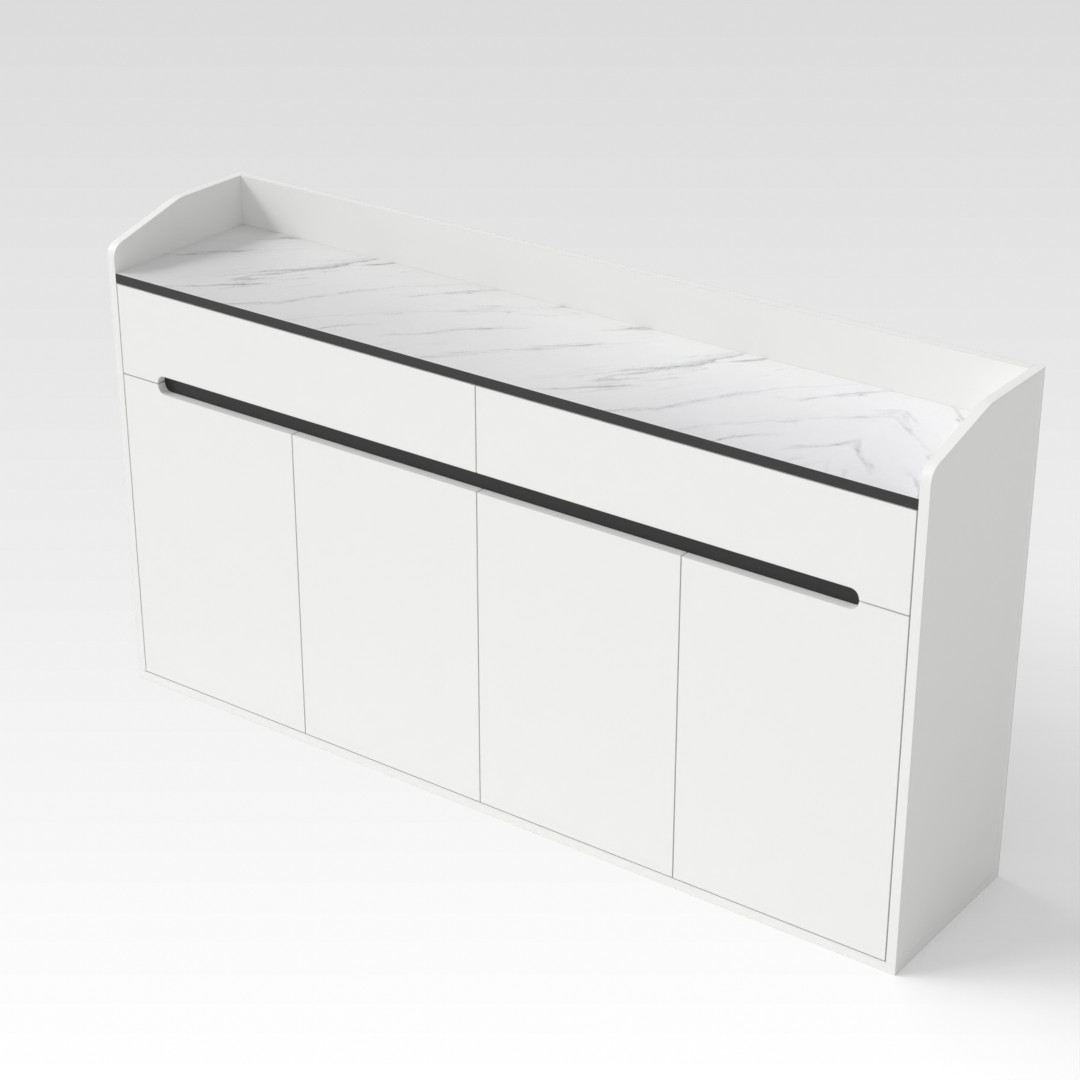 Warm White & Black Sideboard