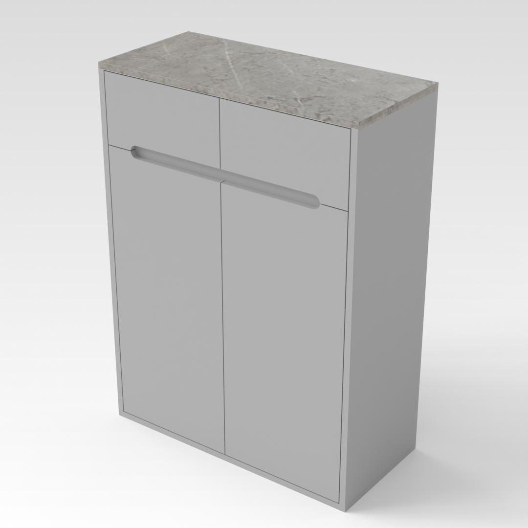 Light Gray & Brown Stone Grain Shoe Cabinet
