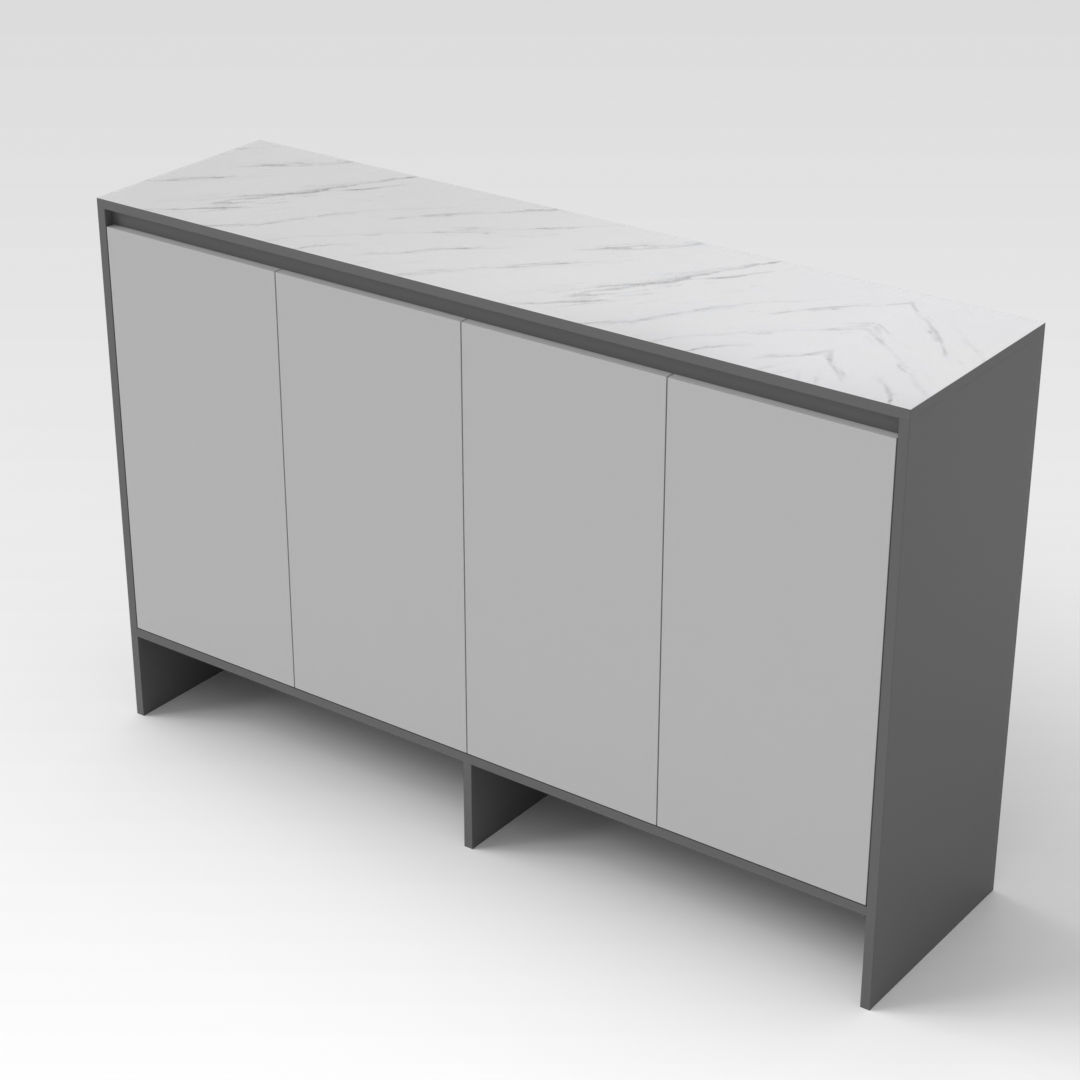 Sky Gray & Light Gray Shoe Cabinet