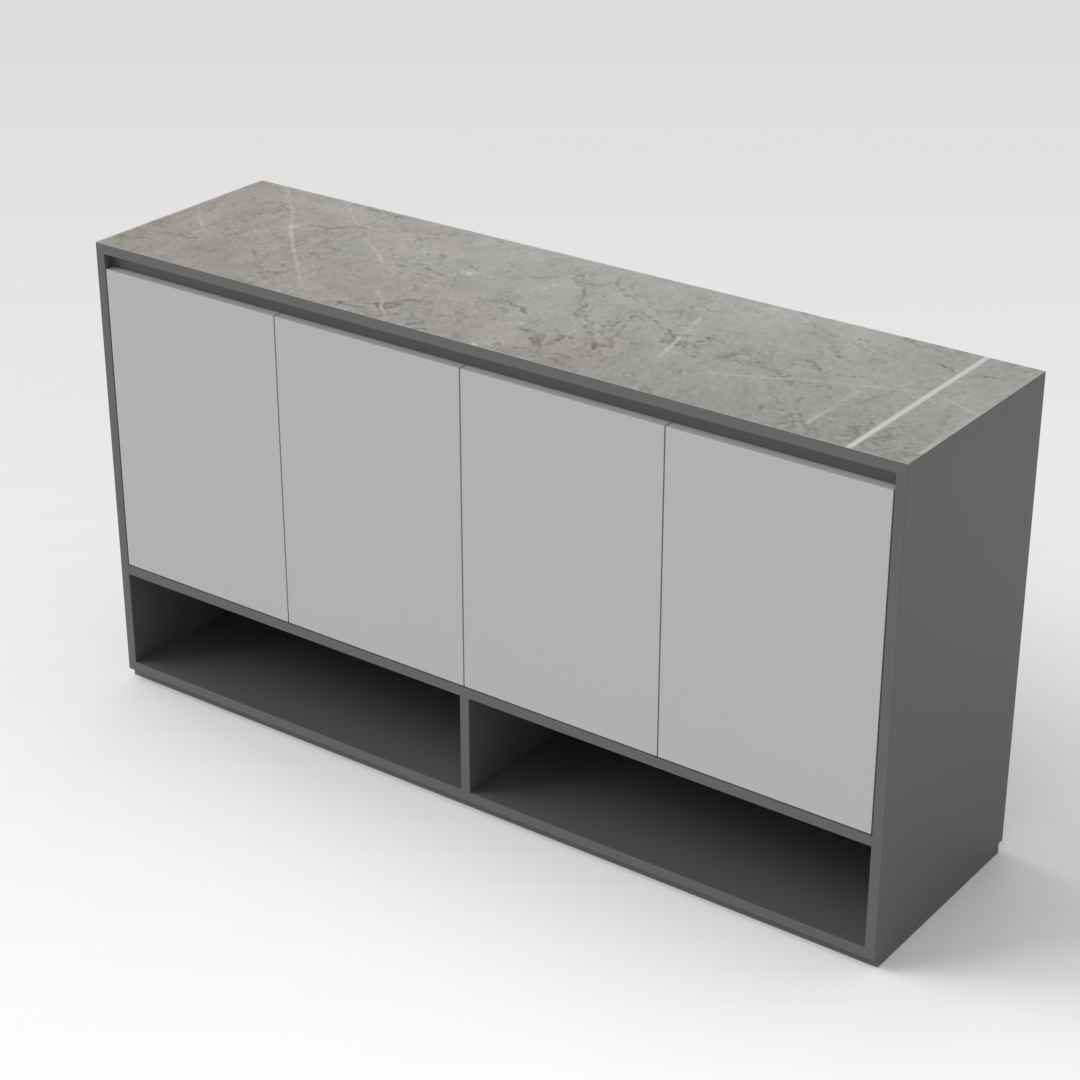 Sky Gray & Light Gray Shoe Cabinet