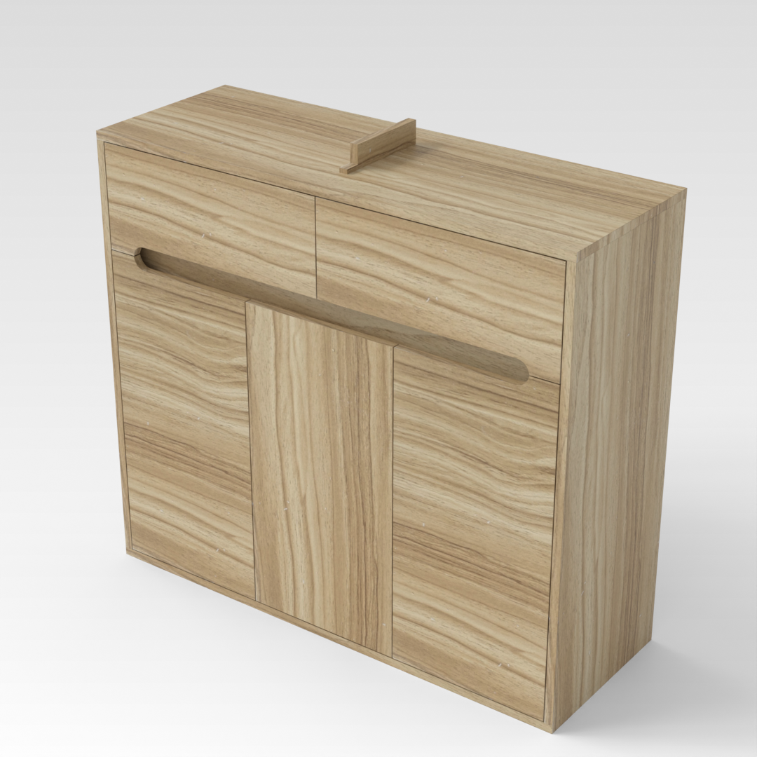 Country Oak Shoe Cabinet