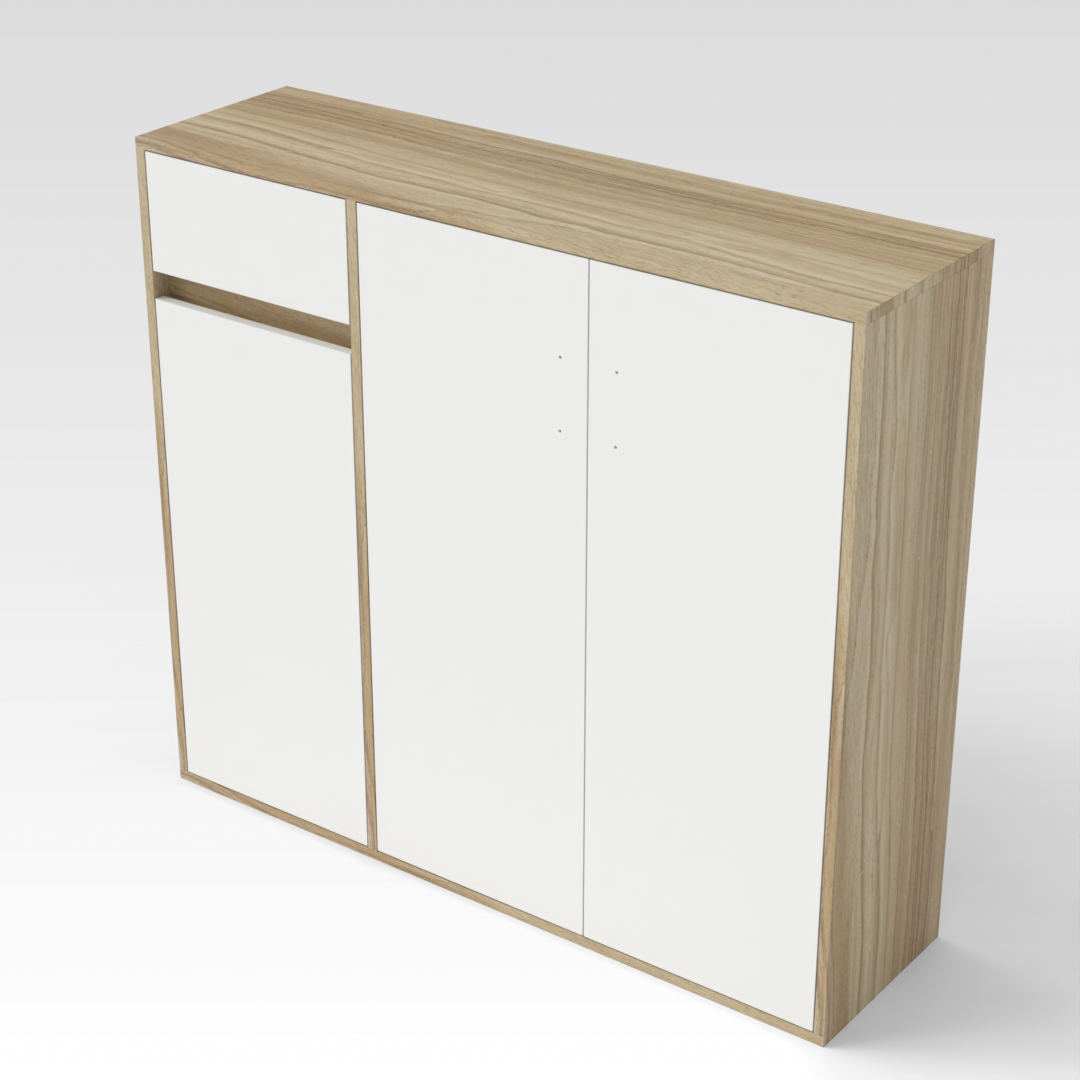 Country Oak Shoe Cabinet