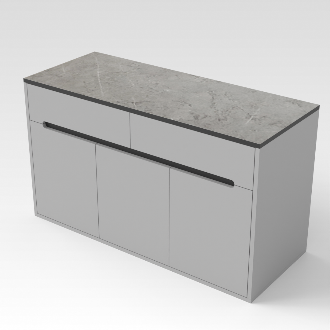 Light Gray & Brown Stone Grain Shoe Cabinet