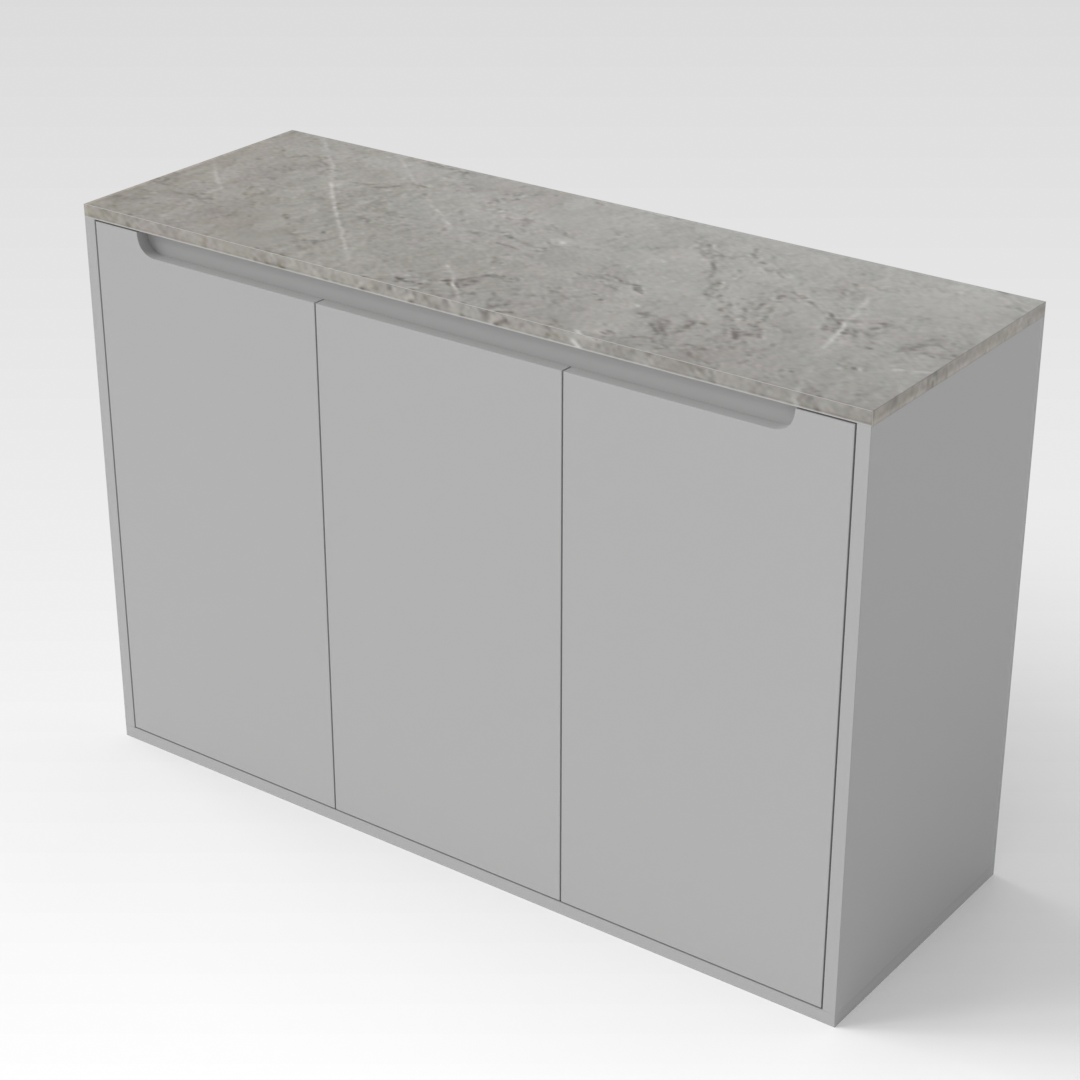 Light Gray & Brown Stone Grain Shoe Cabinet