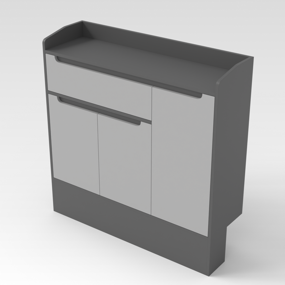 Sky Gray & Light Gray Shoe Cabinet