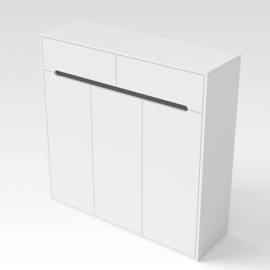 Warm White & Sky Gray Shoe Cabinet