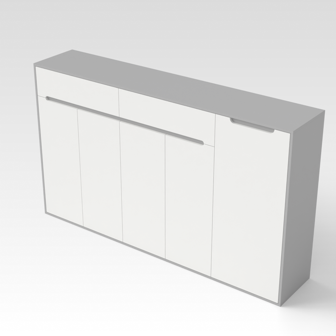 Light Gray & Warm White Shoe Cabinet