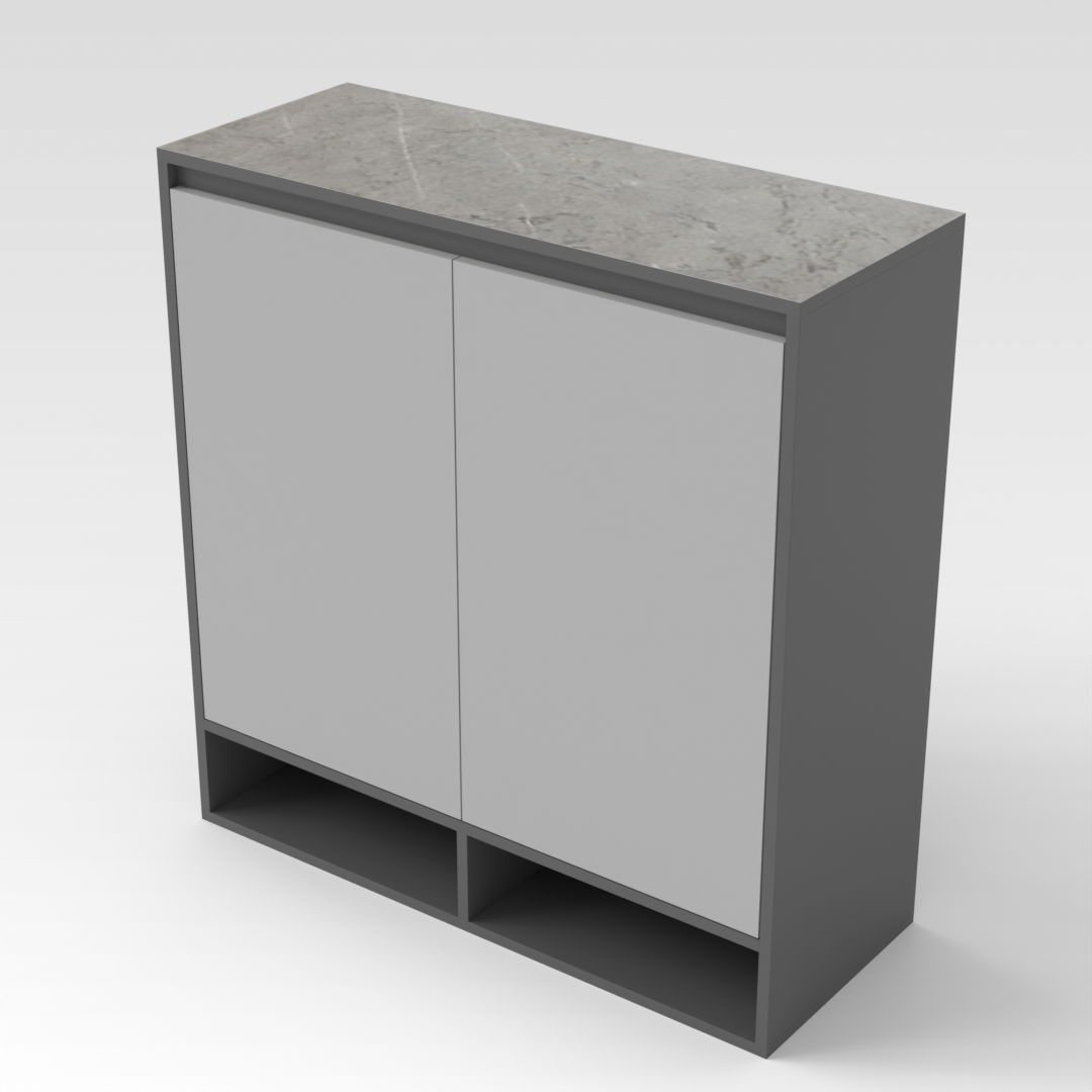 Sky Gray & Light Gray Shoe Cabinet