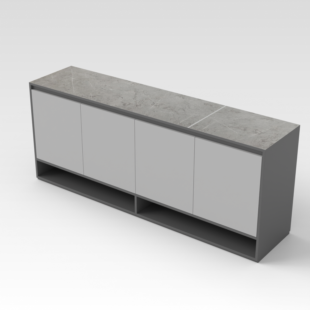 Sky Gray & Light Gray Shoe Cabinet