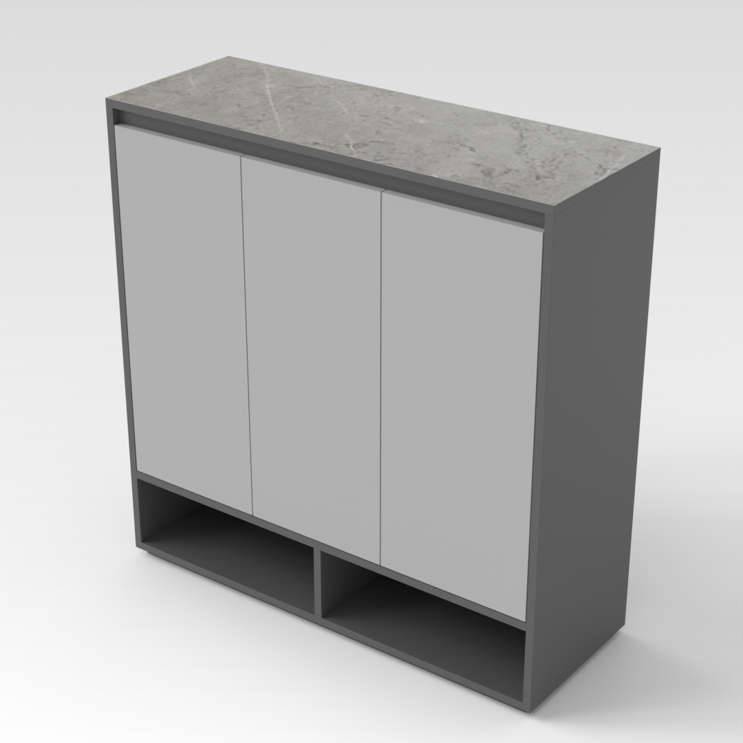 Sky Gray & Light Gray Shoe Cabinet