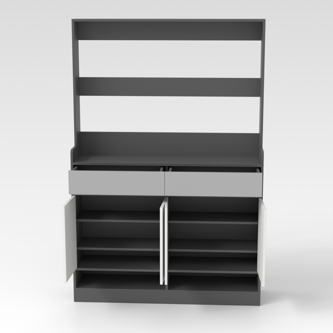 Sky Gray & Light Gray Shoe Cabinet
