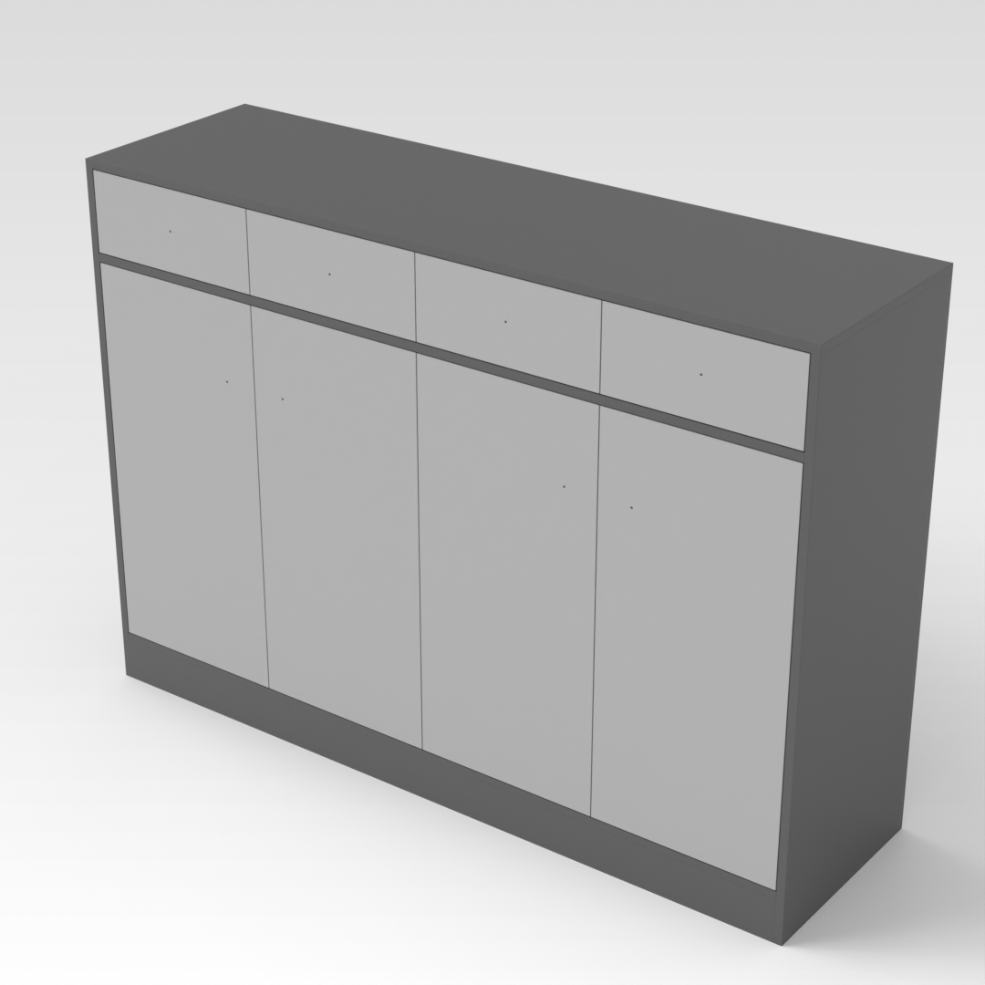 Sky Gray & Light Gray Sideboard