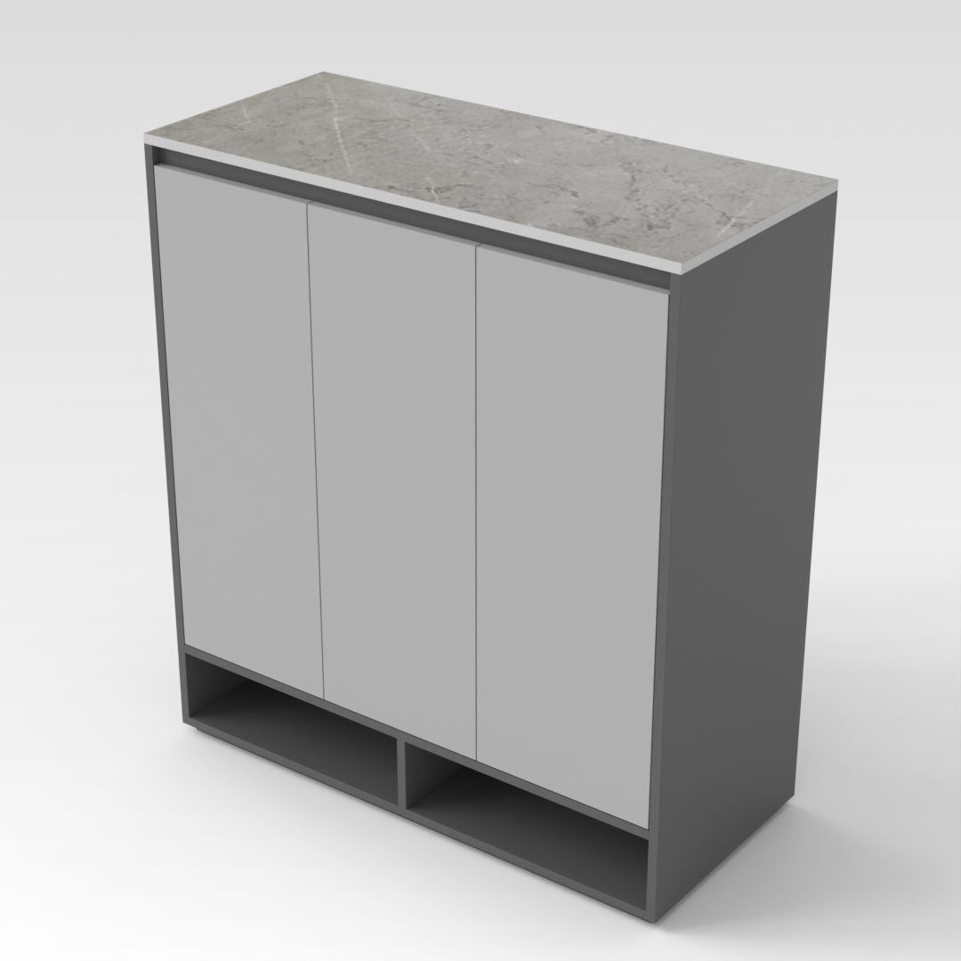Sky Gray & Light Gray Shoe Cabinet