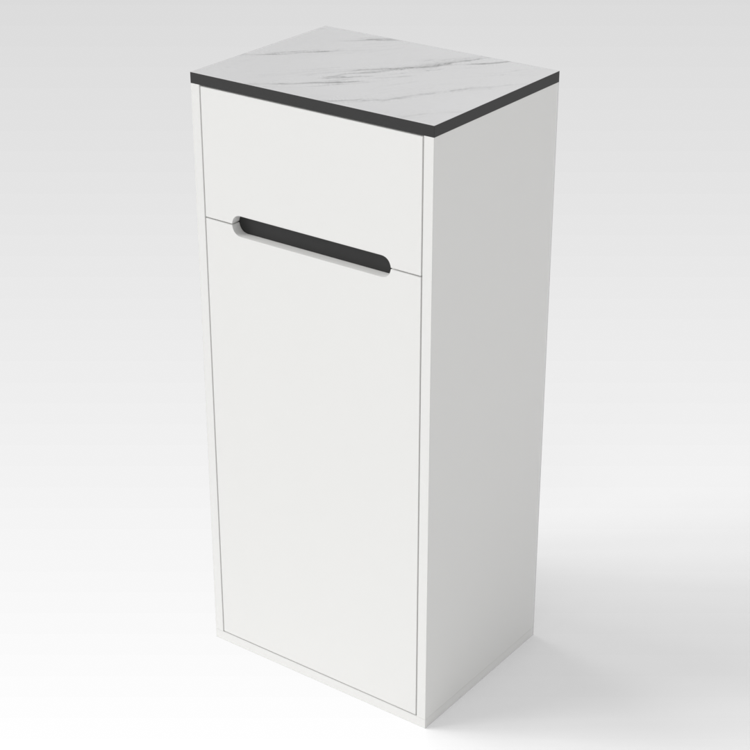 Warm White & White Marble Shoe Cabinet