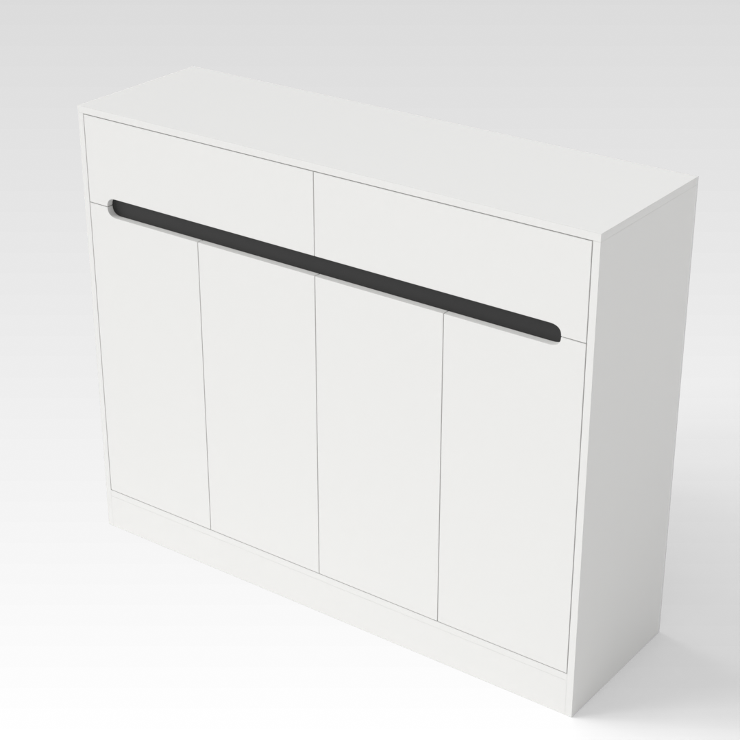 Warm White & Warm White Top Shoe Cabinet
