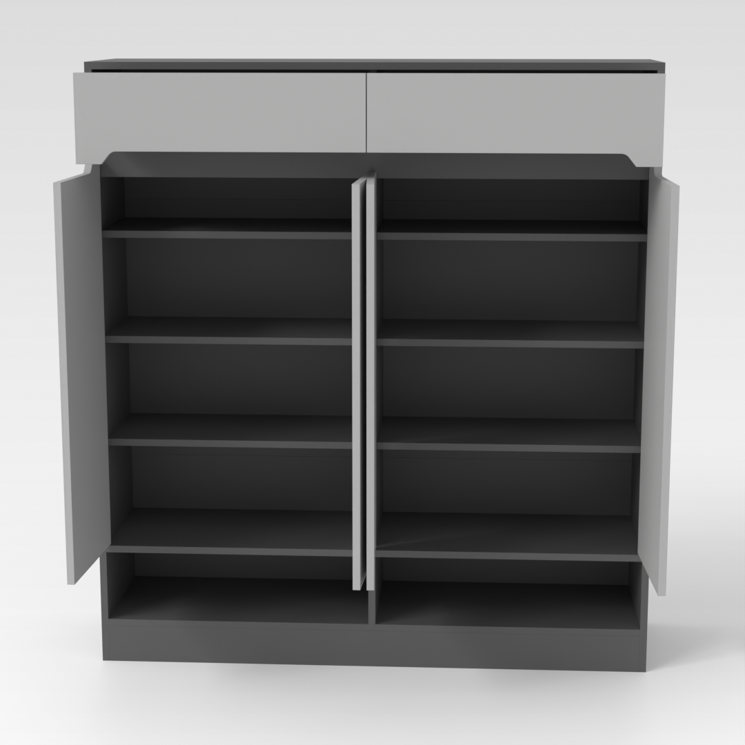 Sky Gray & Light Gray Shoe Cabinet