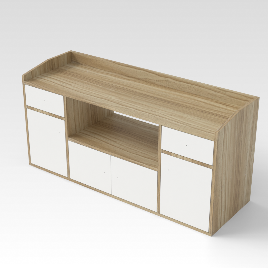 Country Oak & Warm White Sideboard