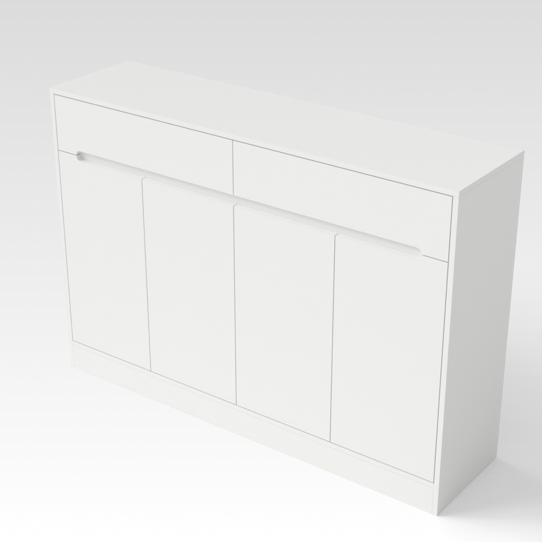 Warm White Shoe Cabinet