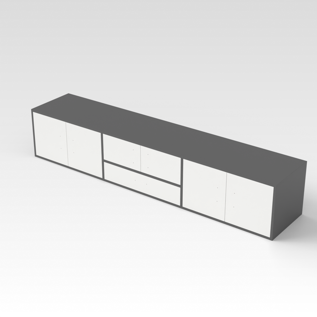 Sky Gray & Warm White TV Stand