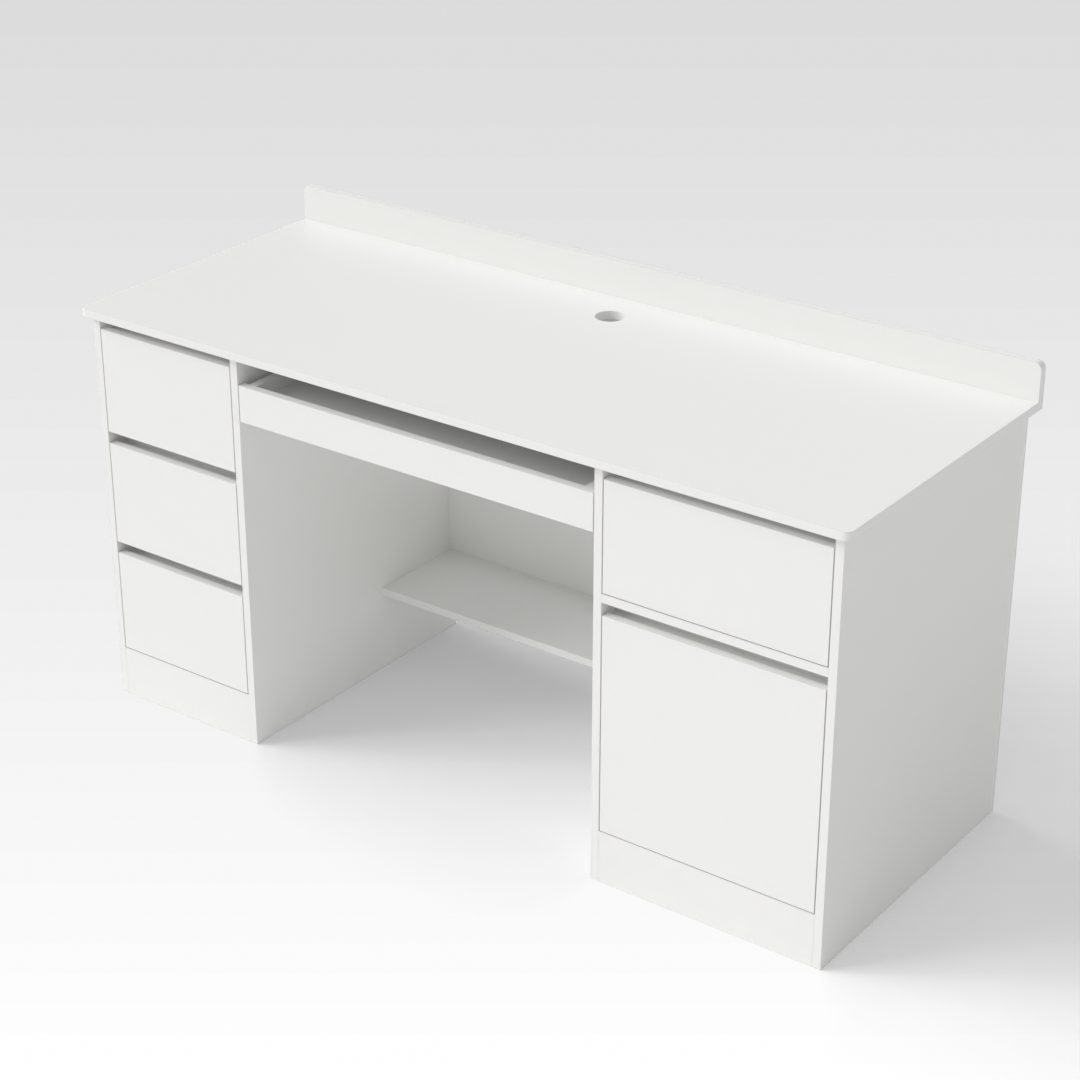 Warm White Computer Desk