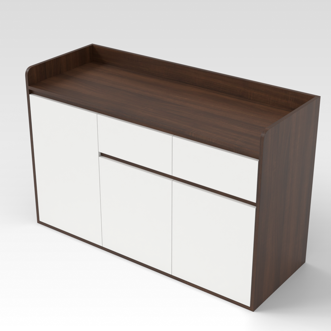 Prairie Oak & Warm White Shoe Cabinet