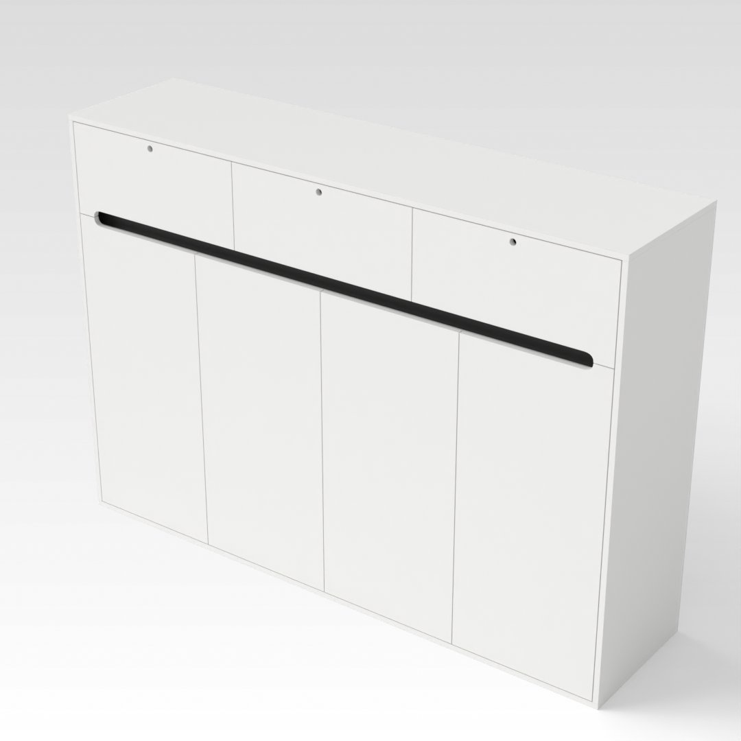 Warm White & Warm White Top Shoe Cabinet