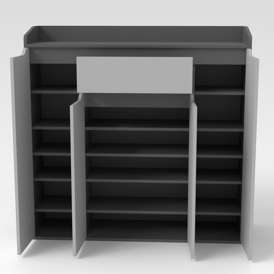Sky Gray & Light Gray Shoe Cabinet
