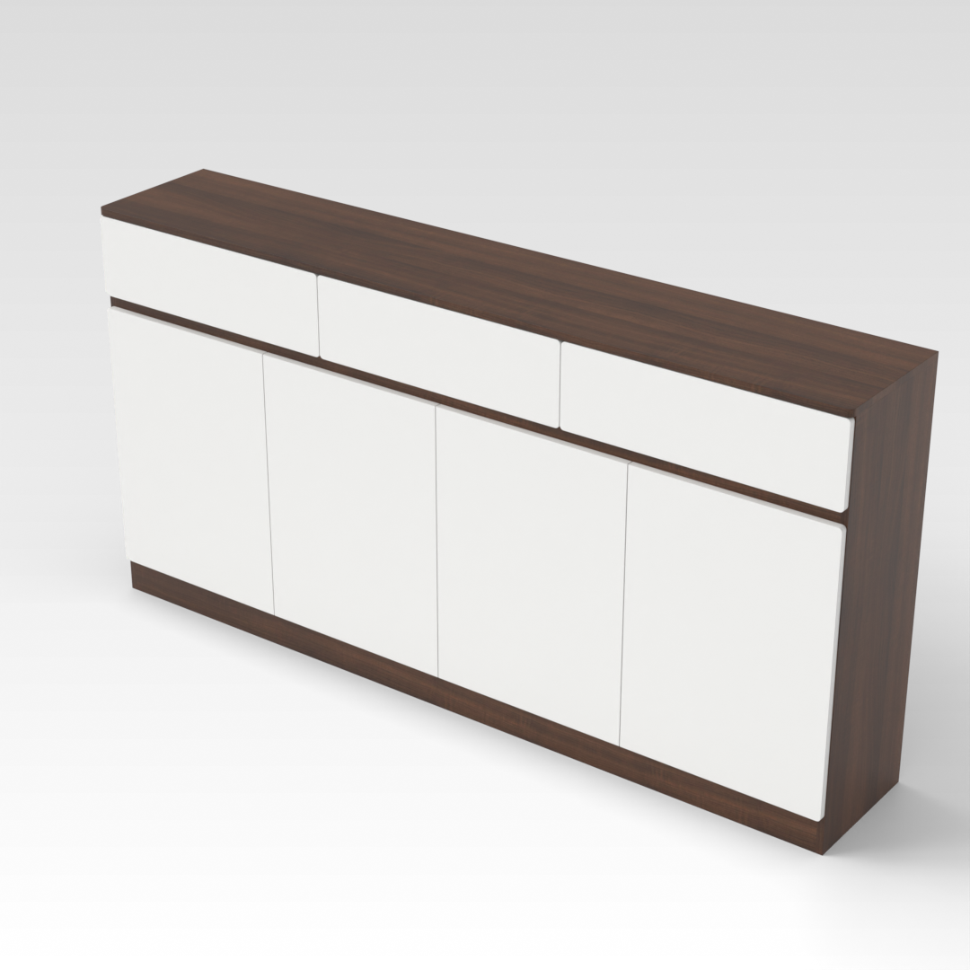 Prairie Oak & Warm White Shoe Cabinet