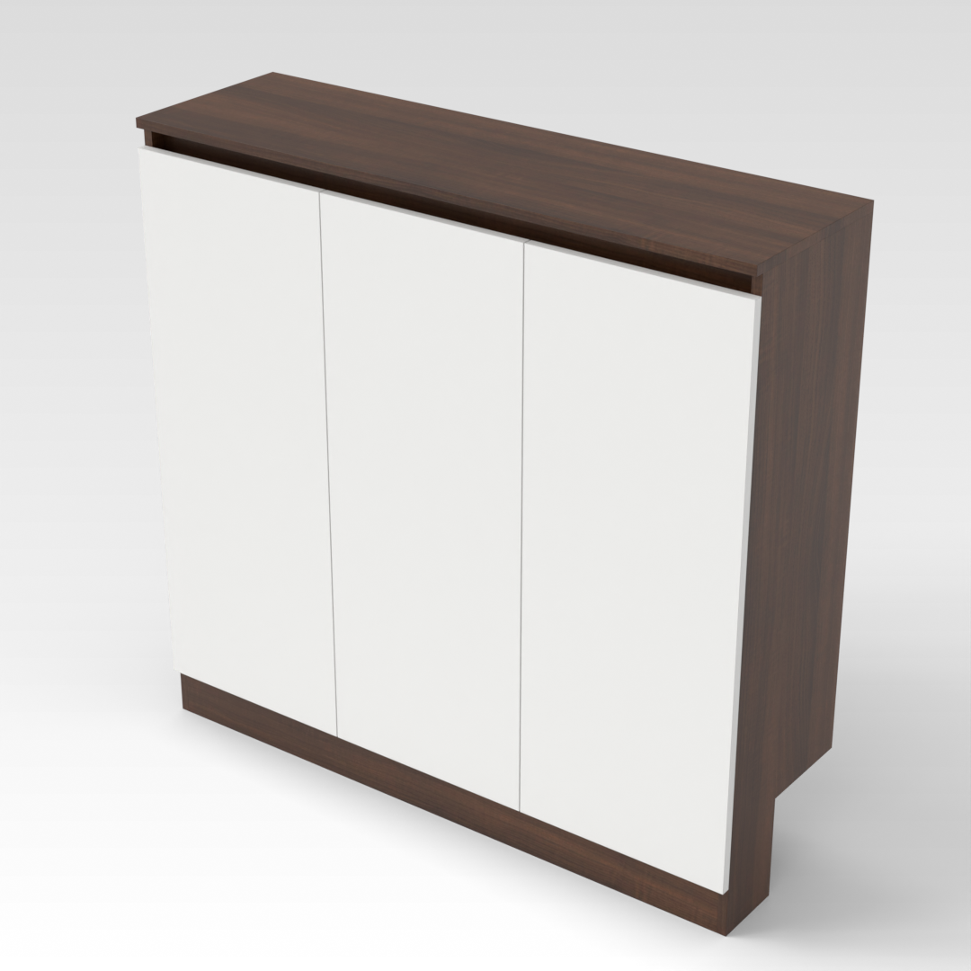Prairie Oak & Warm White Shoe Cabinet