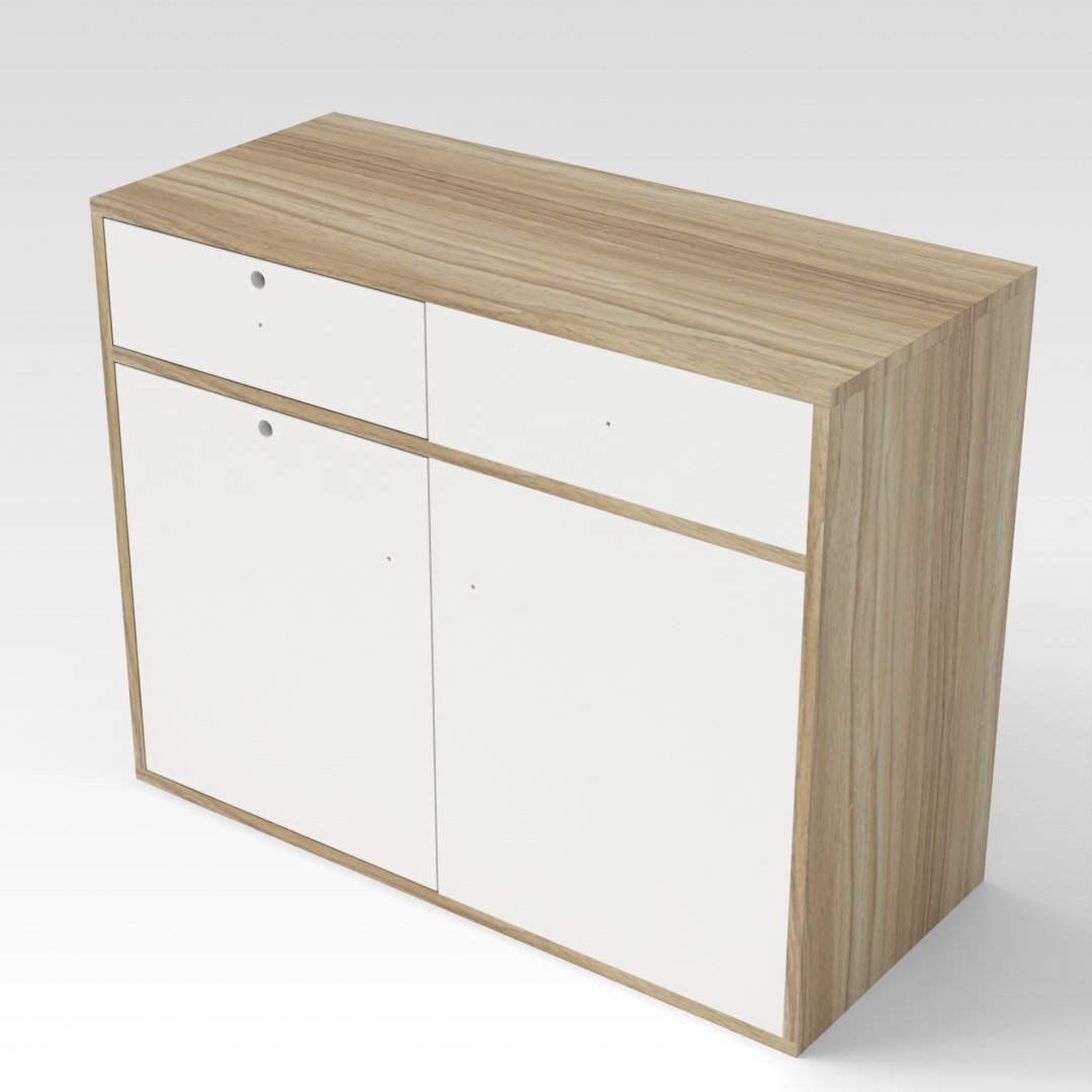 Country Oak & Warm White Shoe Cabinet
