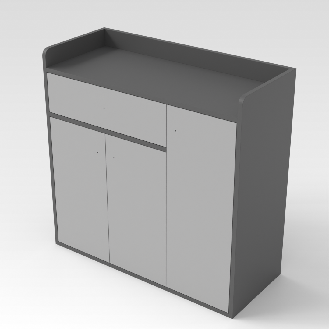 Sky Gray & Light Gray Shoe Cabinet