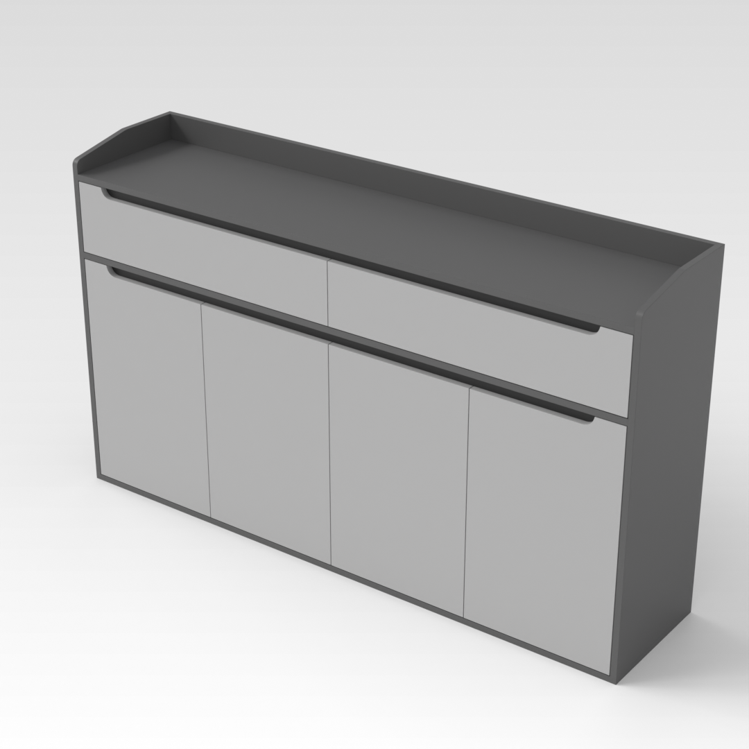 Sky Gray & Light Gray Shoe Cabinet