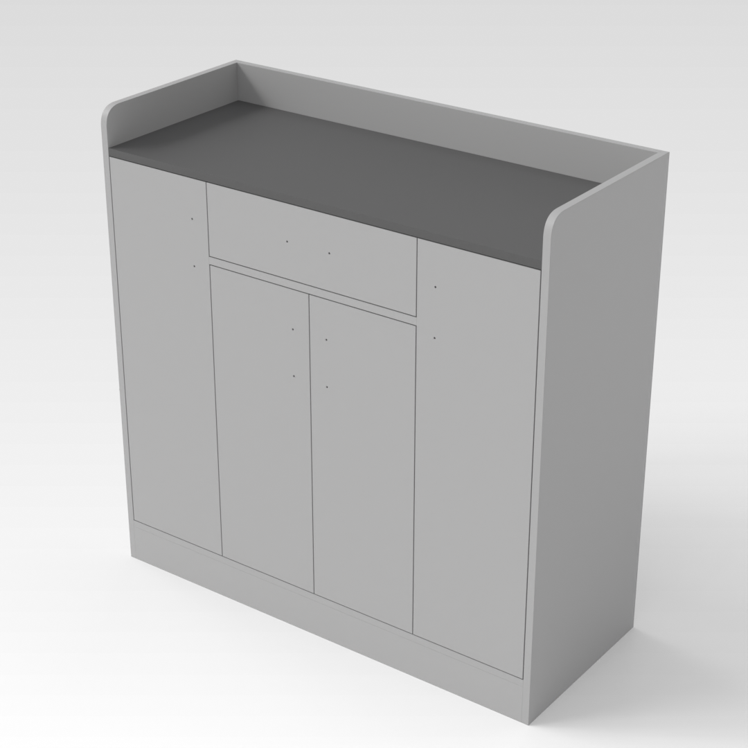 Light Gray & Sky Gray Shoe Cabinet