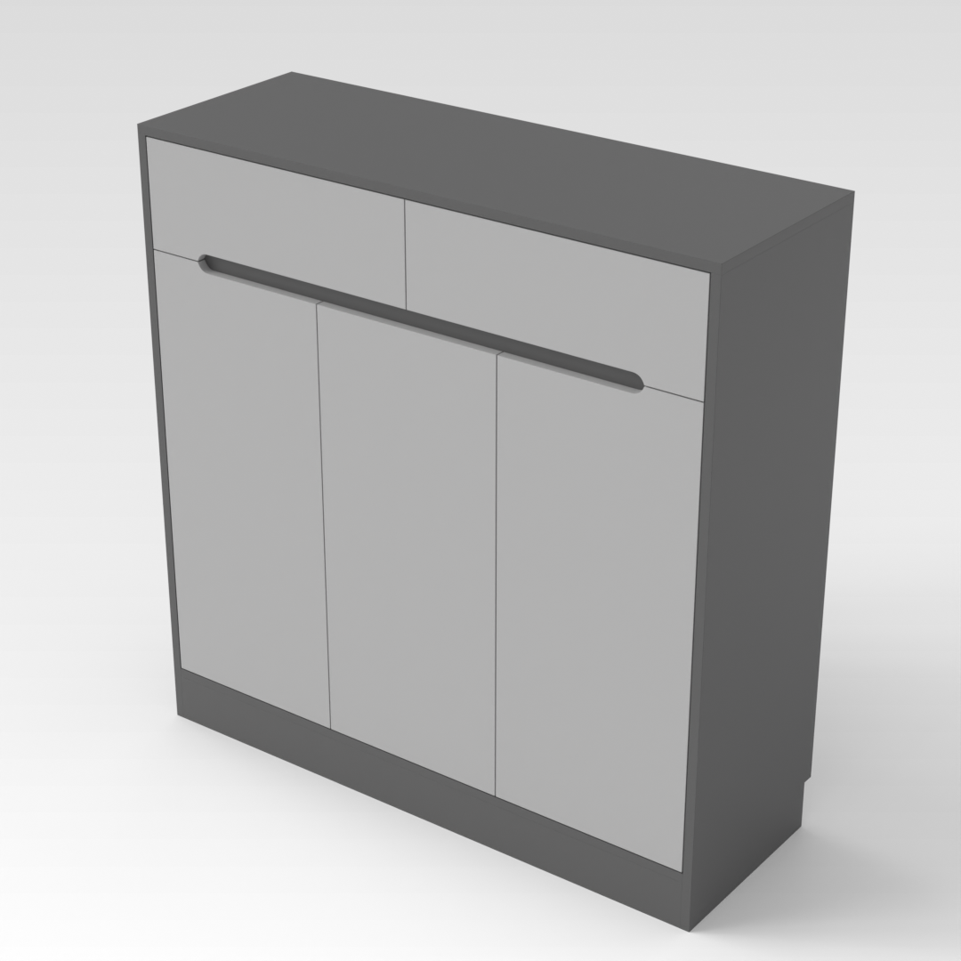 Sky Gray & Light Gray Shoe Cabinet