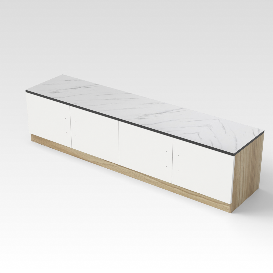Country Oak & Warm White Tier Cabinet