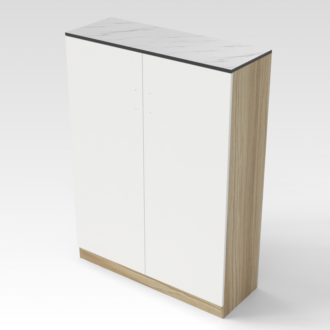 Country Oak & Warm White Shoe Cabinet