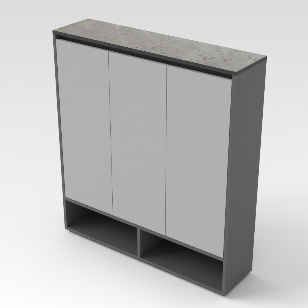 Sky Gray & Light Gray Shoe Cabinet